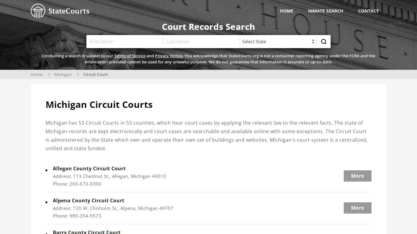 Michigan Circuit Courts - StateCourts